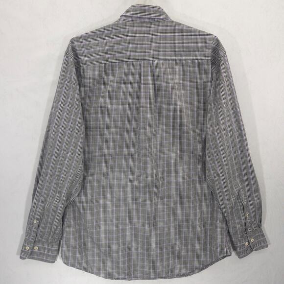 Peter Millar Shirt Mens Large Gray Plaid Casual Preppy Long Sleeve Button Down - Picture 7 of 10